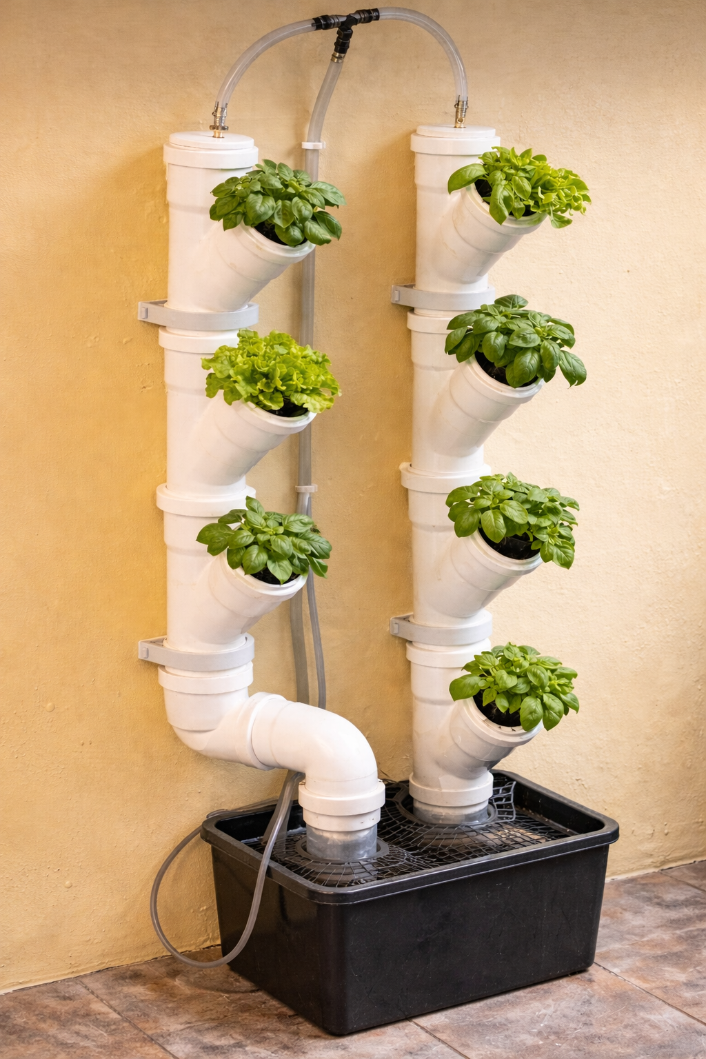 Vertical hydroponic tower system for space-saving balcony gardening India