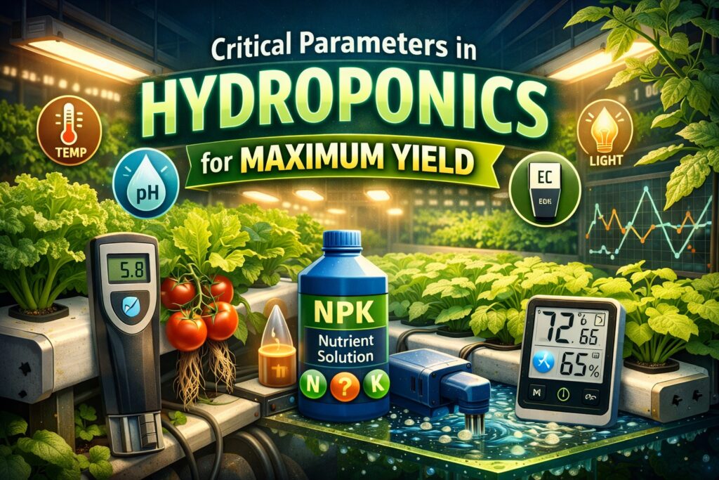 Hydroponic farming critical parameters for maximum yield